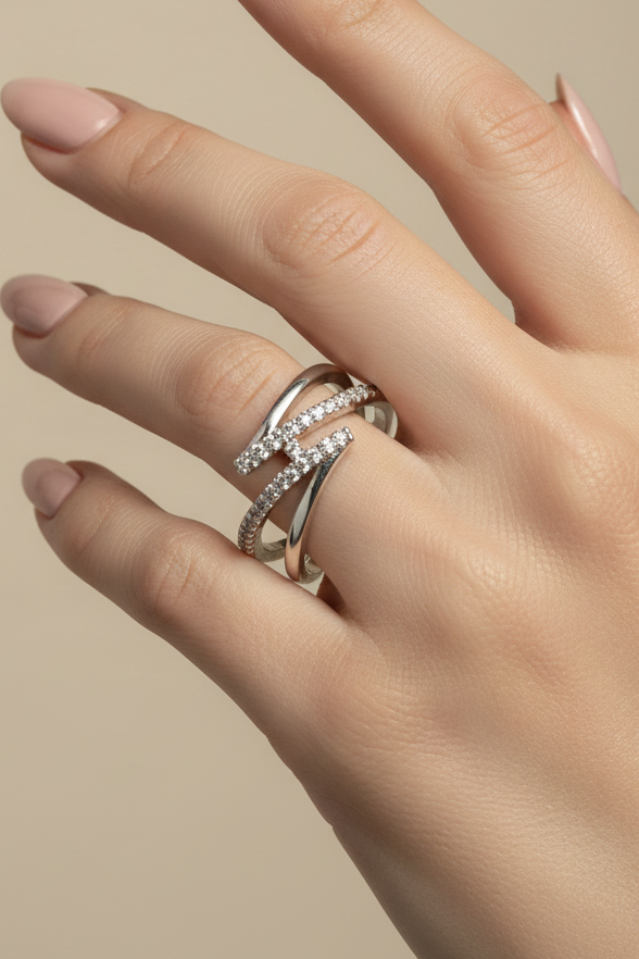 Cross Over Wave Ring