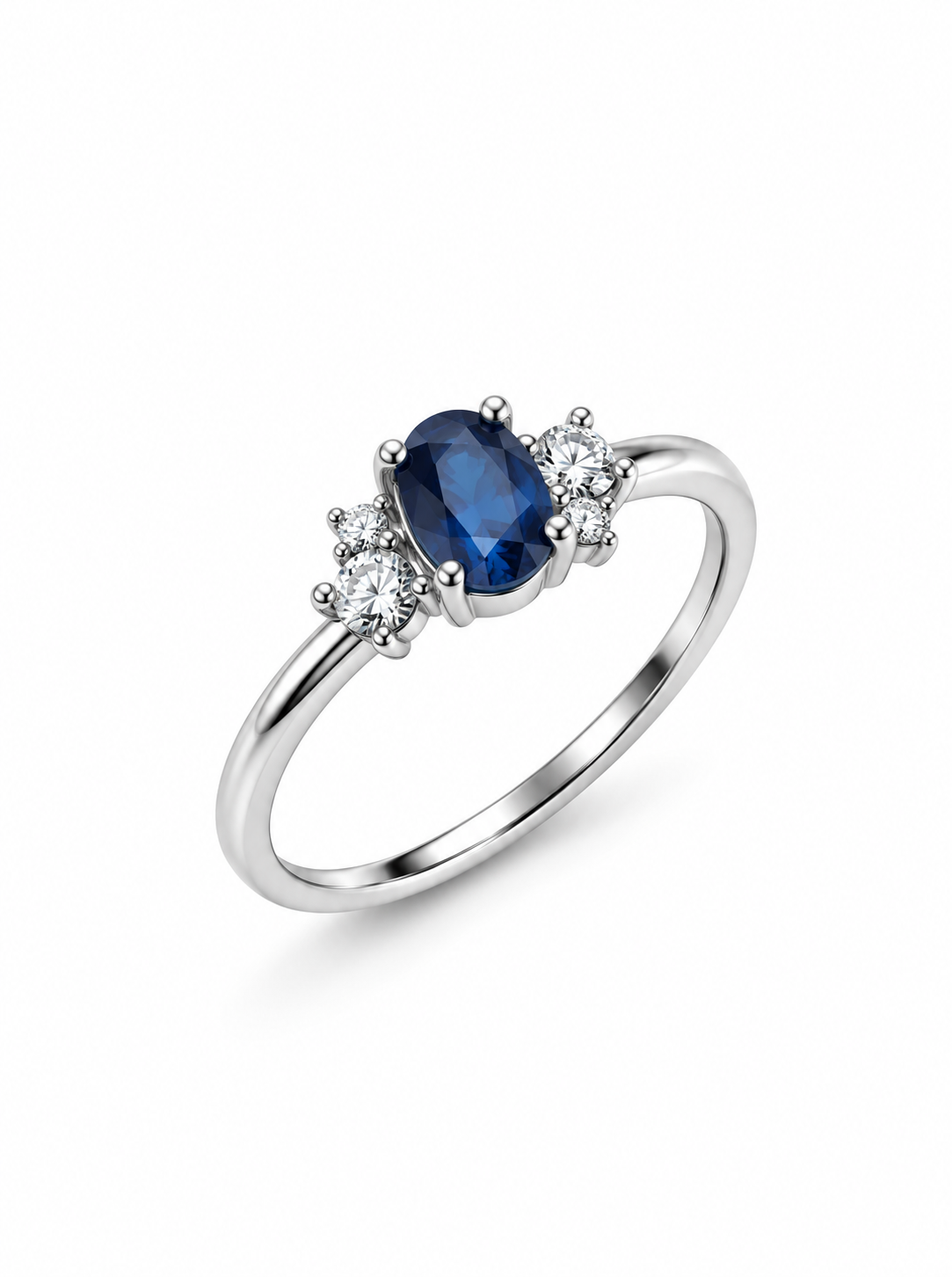 Oval Blue Sapphire Ring