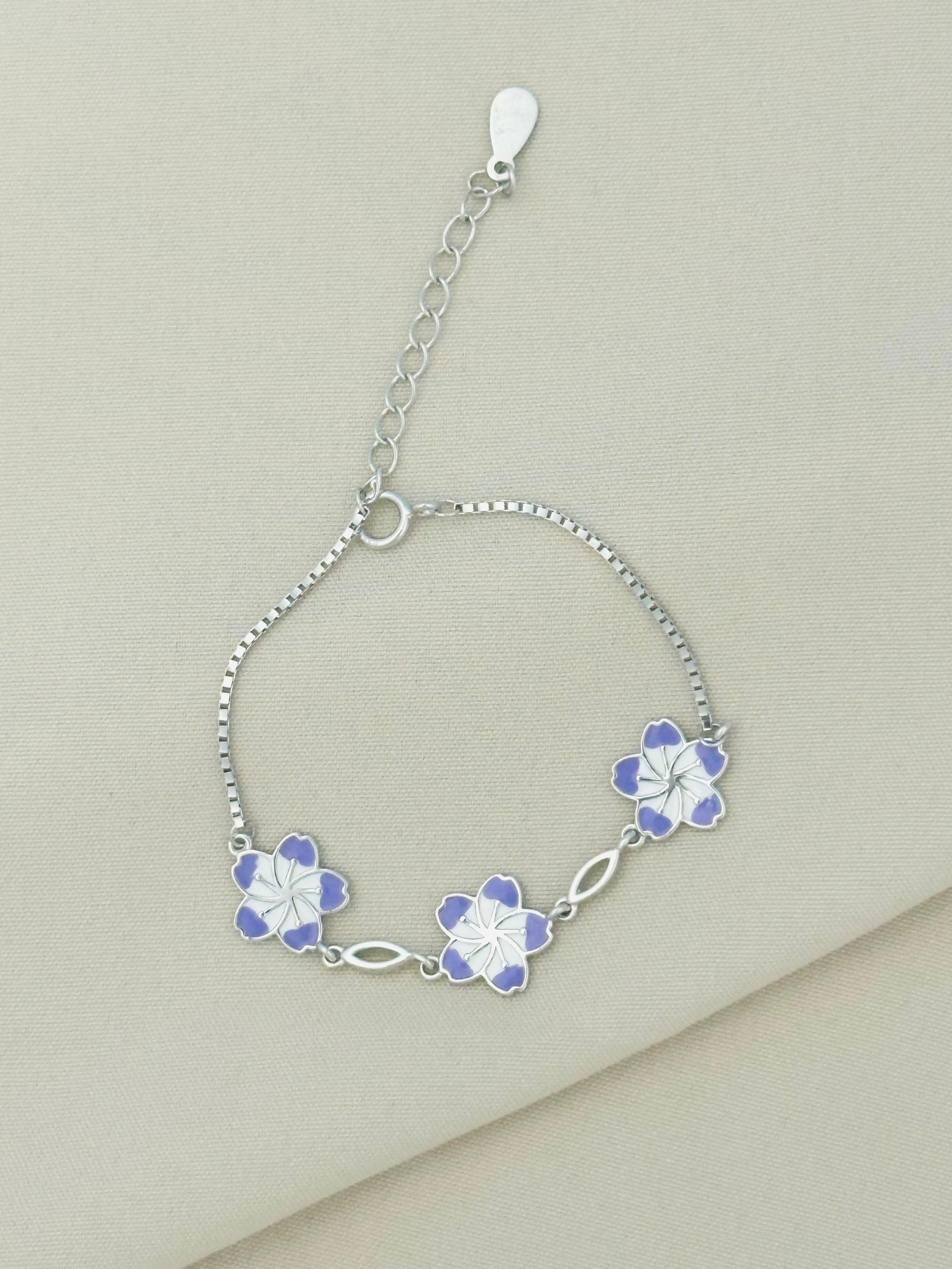 Purple Flower Baby Bracelet ( BB470 )