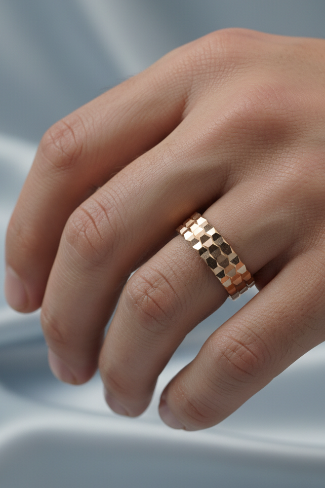 Rose Gold Watch Link Band Ring