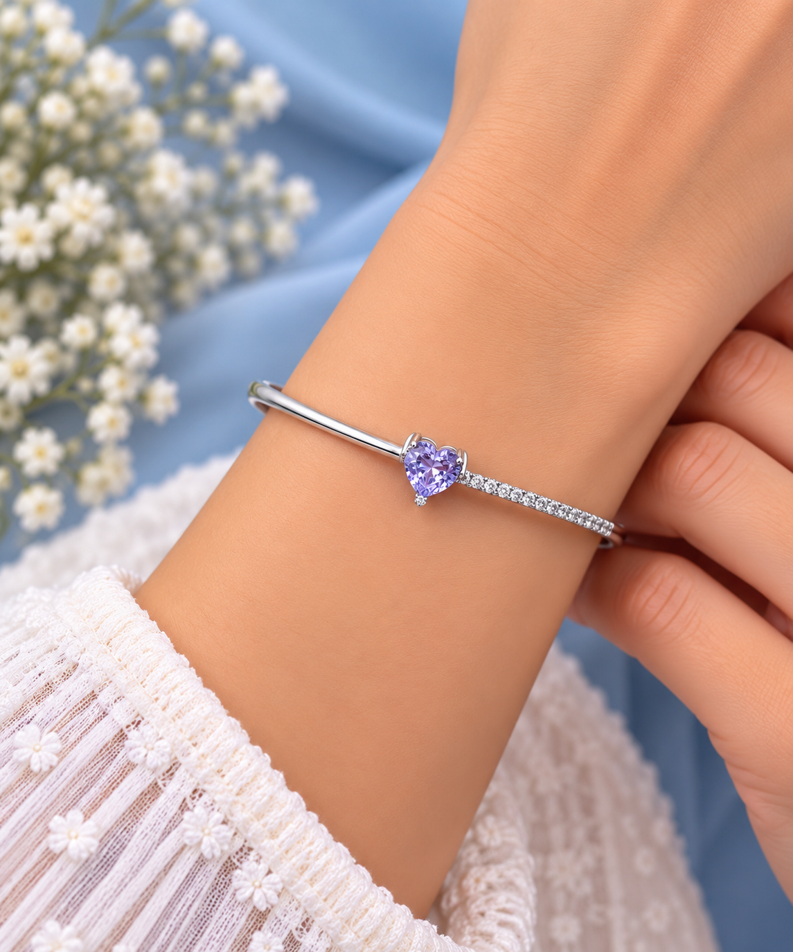 Lilac Heart Bracelet
