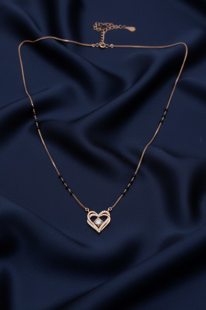 Rose Gold Heart Mangalsutra