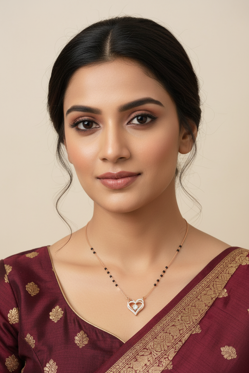Rose Gold Heart Mangalsutra