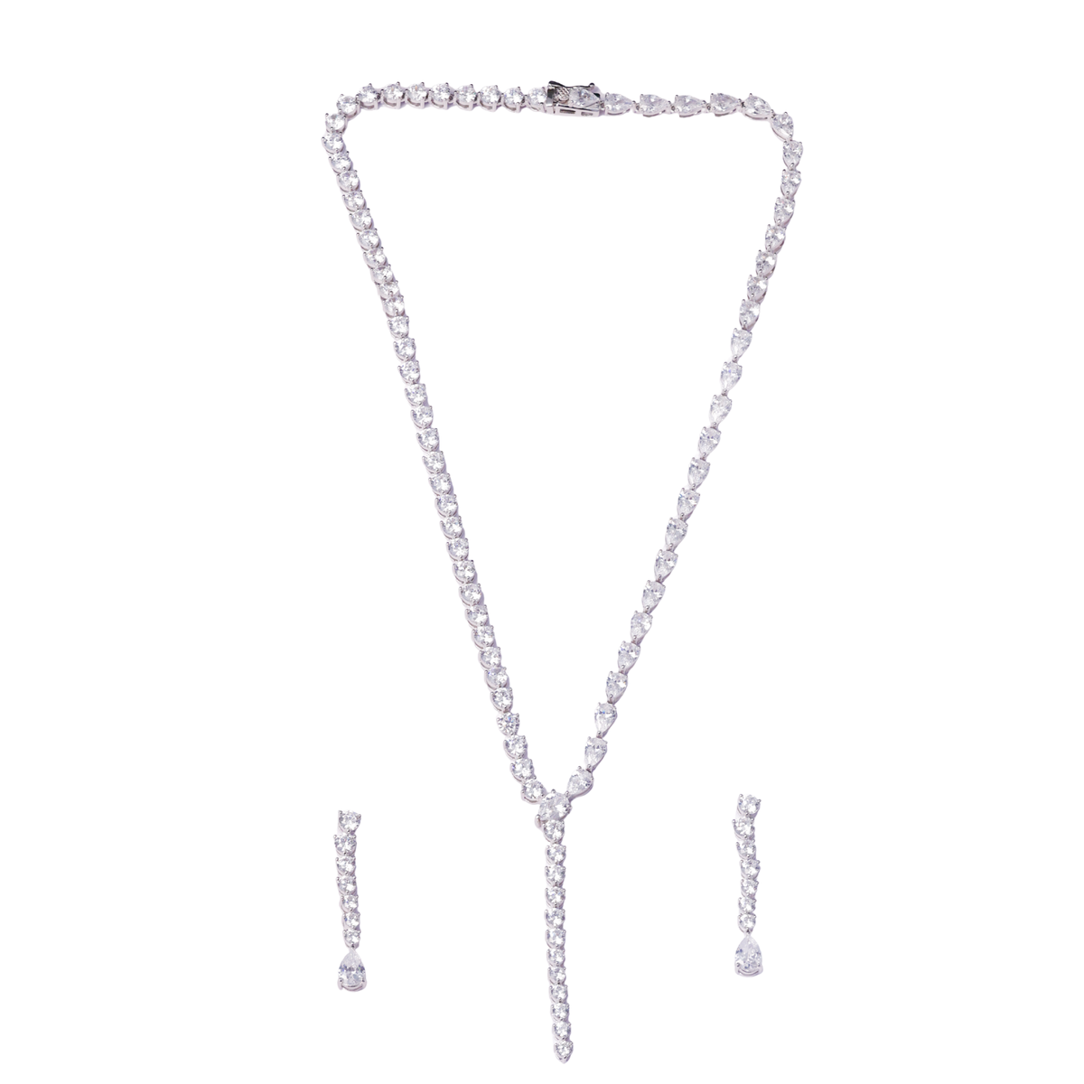 Diamond White Tennis Duo Necklace
