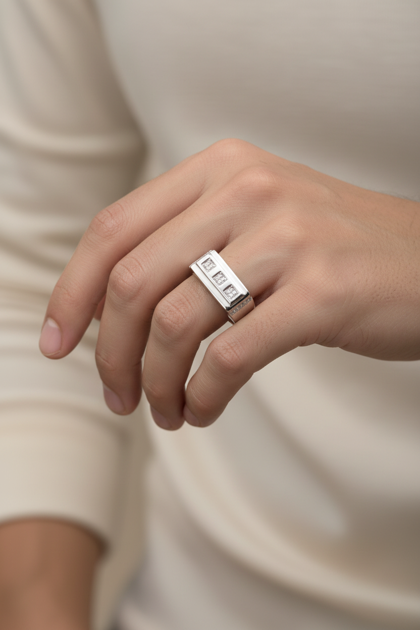 3 Stone Men’s Ring