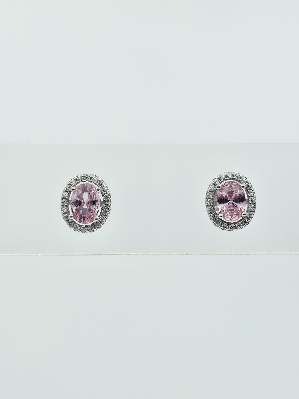 Pink Oval Earrings